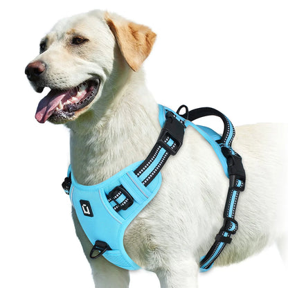 Arnés antitirones para perros, chaleco ajustable y acolchado suave con asa de fácil control.