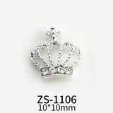 10pcs New Crown Alloy Zircon Nail Art Charms Silver Shiny Crystals Jewelry Hot Sale Nails Decoration 3D Manicure Accessories %2