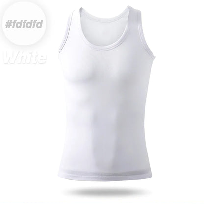 Four Seasons Men Pure Cotton Vest Youth Fit Sports Fitness Undershirts  Middle-aged Casual Sleeveless Tank Top A-Shirt Underwear
