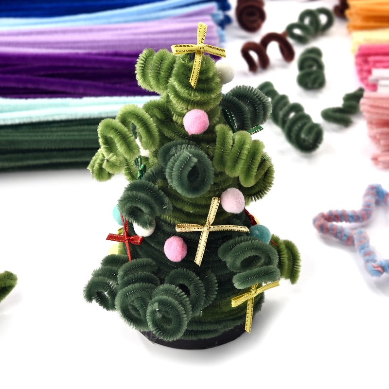 100pcs Chenille Stems Toys DIY Strips Twist Bar Anvil Wire Craft Pipe Creative Hobby Children Plush Stick Chenille Sticks