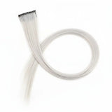 Stripe Printed Clip-in Hair Extensions Colorful Synthetic Hair Highlights 18 Inches Straight Wig Hairpieces for Daily Use Party