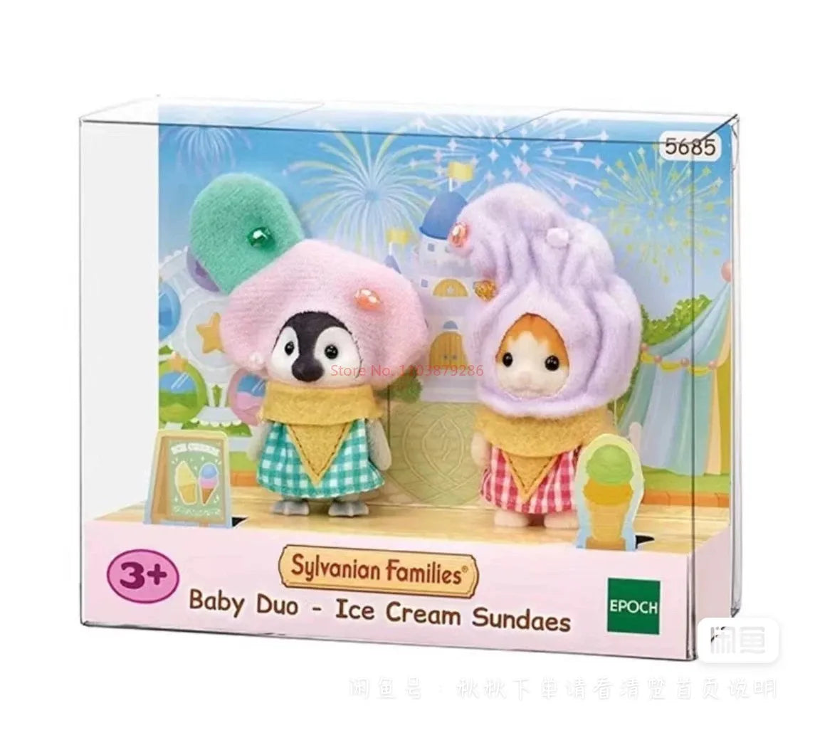 Original Sylvanian Families Anime Girl Figures Baby Raincoat Easter Fruit Kawaii Cute Room Decoration Christmas Gift For Kid Toy