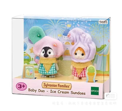 Original Sylvanian Families Anime Girl Figures Baby Raincoat Easter Fruit Kawaii Cute Room Decoration Christmas Gift For Kid Toy
