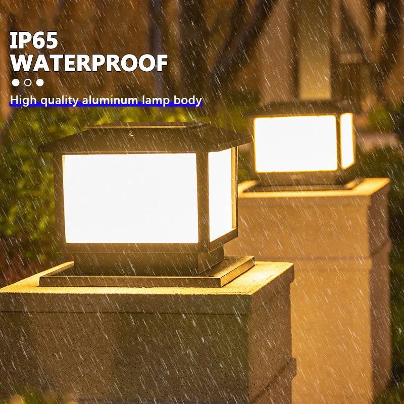 LED Solar Column Light Waterproof Solar Light Outdoor Remote Control Garden Sunlight Fence Channel Outdoor Decorative Light IP65