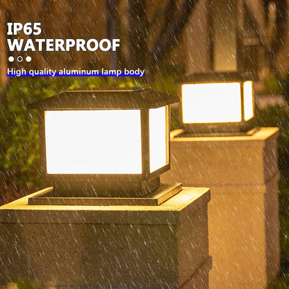 LED Solar Column Light Waterproof Solar Light Outdoor Remote Control Garden Sunlight Fence Channel Outdoor Decorative Light IP65