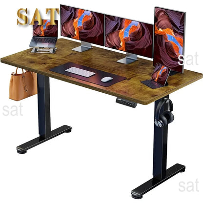 ad Height Adjustable Electric Standing Desk, 55 x 28 Inches Sit Stand up Desk, Memory Computer Home Office Desk