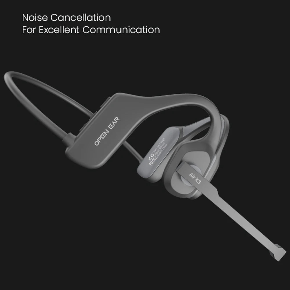 EASYBUDS Handsfree Bluetooth Air Bone Conduction Earphones With Noise Canceling Boom Microphone Business Open Ear Headphones