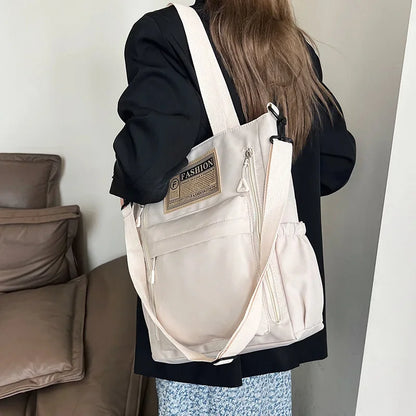Student Makeup Tote Bag Korean Version Color Blocked Crossbody Bag Women's Fashionable Nylon Single Shoulder Handbag