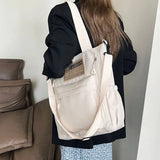 Student Makeup Tote Bag Korean Version Color Blocked Crossbody Bag Women's Fashionable Nylon Single Shoulder Handbag
