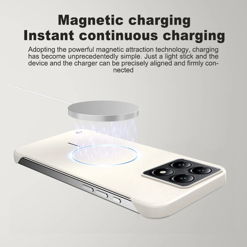 Frameless Ultra Thin Magnetic Case For Xiaomi 14T Pro Magsafe Hard PC Matte Shockproof Cover For MI14T 14TPro Shell Bumper
