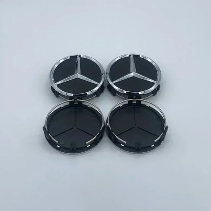 4Pcs/set 75MM/60MM Car Wheel Center Hub Cap Covers For Mercedes Benz  Black Badge Rim Cover Auto Style Decorate Accessories