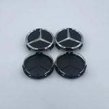 4Pcs/set 75MM/60MM Car Wheel Center Hub Cap Covers For Mercedes Benz  Black Badge Rim Cover Auto Style Decorate Accessories