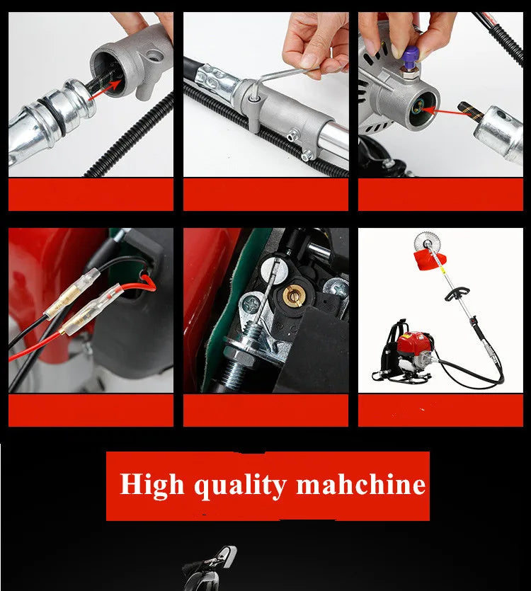 9  In1 New High Quality Backpack Brush Cutter Grass Cutter with GX35 4 Stroke 35cc Petrol Engine Tree Cutter Mini Tiller