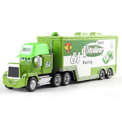 Disney Pixar Cars 2 3 Juguetes Rayo McQueen Camión Jackson Storm Tío Mack 1:55 Camión de fundición Modelo de remolque Niño niños Regalo