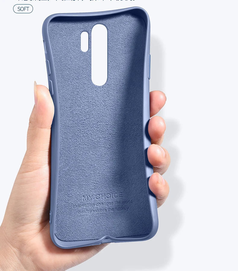 Funda de silicona líquida suave y sólida para XiaoMi RedMi Note 9, 9s Pro, 10, 11, 11S, 10s, 10T, 9T, 8, 8T, 7 Pro, 9A, 9C, 10C, Poco X3, F3