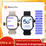 Microwear Ultra Ai 3 Android Smart Watch 4G 5G 2+16GB AMOLED App Download ChatGPT NFC 49mm GPS Wifi SIM Card Call Smartwatch