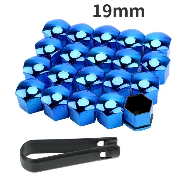 Tampas de proteção para porca de roda de carro, tampas antiferrugem para parafuso de cubo automático, parafuso de porca de pneu de carro, decoração externa 19/17mm 20 tamanhos