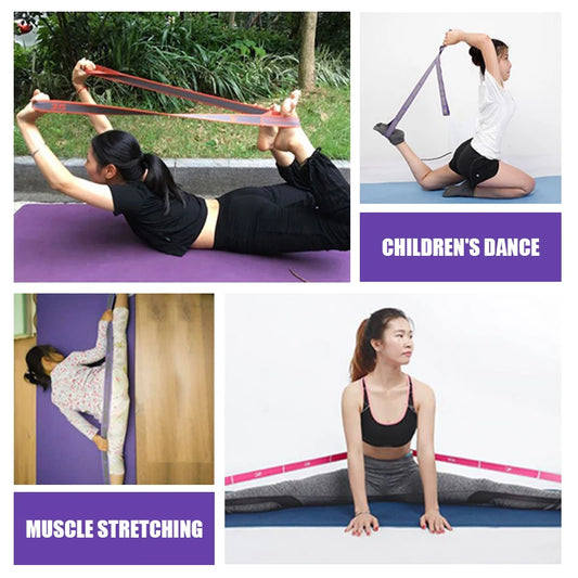 Bandas elásticas de resistencia para yoga de múltiples secciones para adultos y niños, entrenamiento de baile, gimnasio, casa, pilates, ejercicio, correa de tracción, cinturón, fitness, deporte