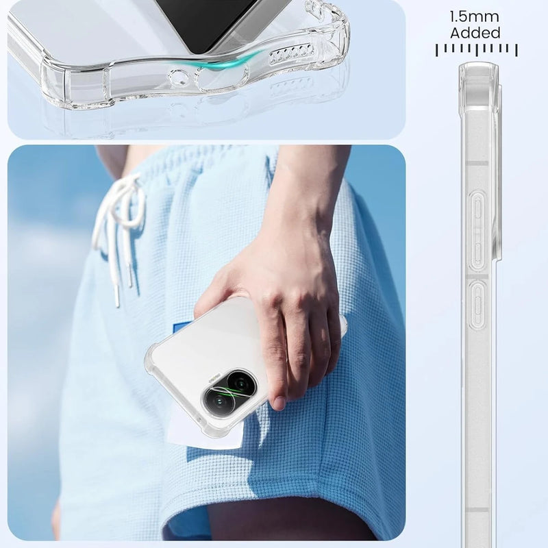 Clear Four-Corners Shockproof TPU Case for Xiaomi Poco F7 5G Protective Cover Transparent Capa Shell Coque Fundas