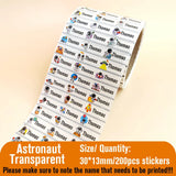 Custom Name Tag Sticker Waterproof Kawaii Stickers Decals Personalized First Name Label for Children School Stationery Bottle