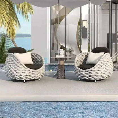 Outdoor Seat Outdoor Rattan Sofa Courtyard Combination Double Chair Leisure Terrace Villa Living Room Balcony Furniture Home