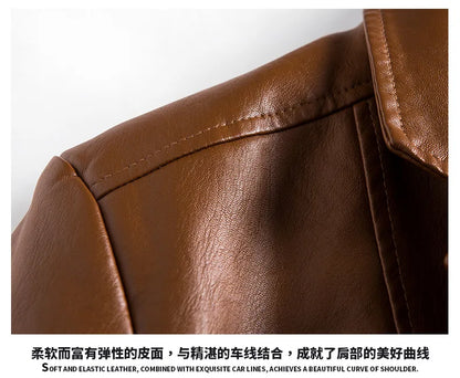 Chaquetas de cuero para hombre, estilo coreano, ajustadas, de moda, tallas grandes M-6XL, 2024