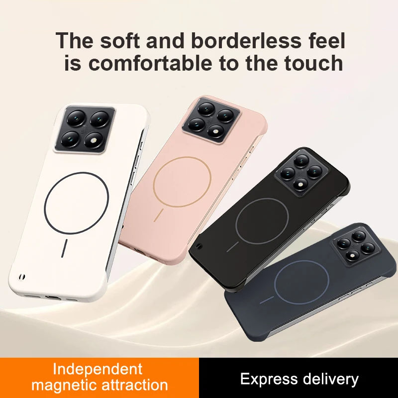Frameless Ultra Thin Magnetic Case For Xiaomi 14T Pro Magsafe Hard PC Matte Shockproof Cover For MI14T 14TPro Shell Bumper