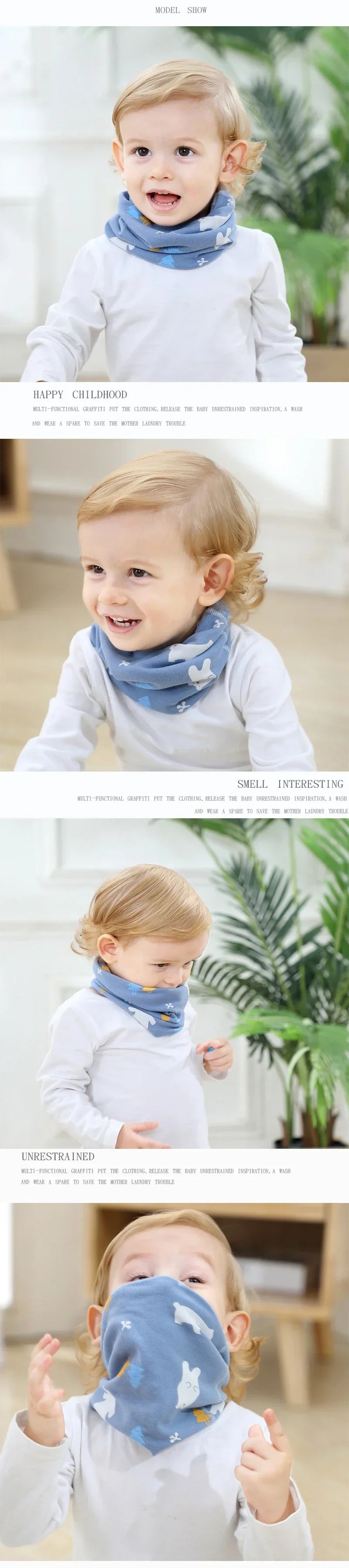 New Cotton Baby Scarf Autumn Spring Snood Children Boy Girl Scarf Kids Child Neck O Ring Scarves Collar Warm Neckerchief