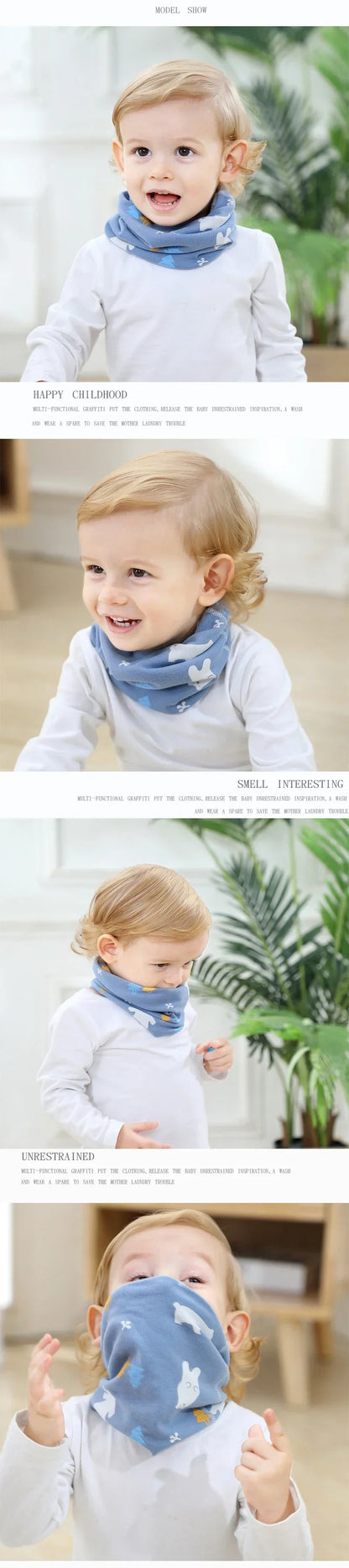 Bufanda de algodón para bebé, bufanda para niño y niña, bufanda para niño, bufanda con anilla en O, bufanda cálida para el cuello, otoño y primavera