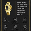 NAVIFORCE Luxury Quartz Watch for Men Honeycomb Dial Design Stainless Steel Wristwatch Dual Display Digital Watches Male Clock