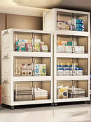 Storage Cabinet Folding Storage Box Home Living Room Toy Cabinet Storage Rack Snack Cabinet Installation-Free Kitchen Storage Cabinet Folding Storage Cabinet Organizer