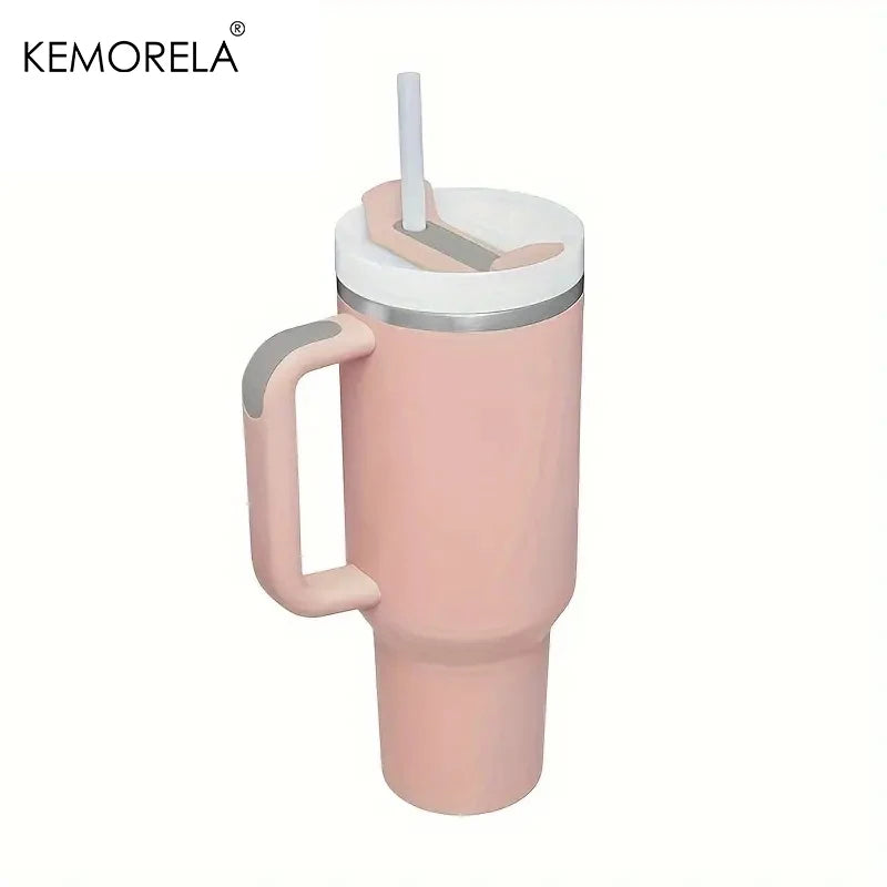 KEMORELA 30&40 oz Tumbler With Handle Lid Straw 887/1182ML Stainless Steel Water Bottle Vacuum Thermos Cup Travel Car Coffee Mug