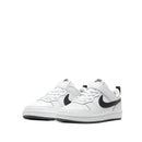 Tênis Nike Court Borough Low 2 branco e preto para crianças e crianças de meia-idade