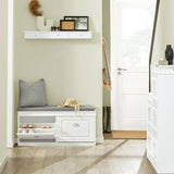 SoBuy FSR64 Shoe dump truck seat chest of drawers bench with seat cushion shoe bench with 2 flaps BHT approx.: 104x52x24cm