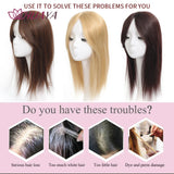 Aplique de cabelo Topper HUAYA volume e franja natural com 3 clipes cabelo liso sintético