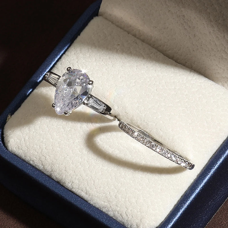 Anillos de compromiso ZAKOL con corazón rosa romántico y circonita cúbica para mujer, anillos de boda de moda con circonita cúbica AAA, joyería para regalo de San Valentín.