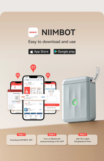 Niimbot D110/D11/H1S Mini Thermal Label Printer Portable Paper Maker Wireless Sticker Machine Inkless Labeller for Office Home