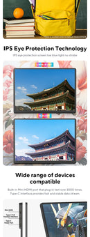 ZSUS 2160*1440  14-inch 2K Portable Monitor 60HZ For Laptop XBox PS4 / 5 Switch TV Box Cell Phone PC Extension  Mobile