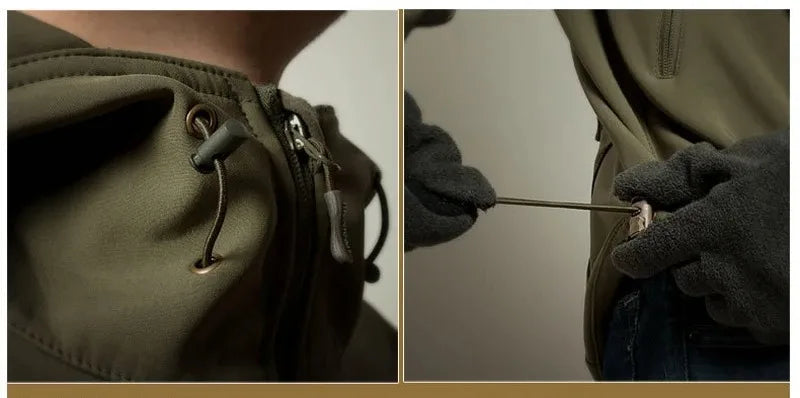 Chaqueta militar informal con capucha para hombre, estilo aviador, de combate, impermeable, de piel de tiburón, estilo softshell, táctica