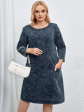 Vestido jeans casual feminino plus size solto ajuste mini vestido várias cores disponíveis