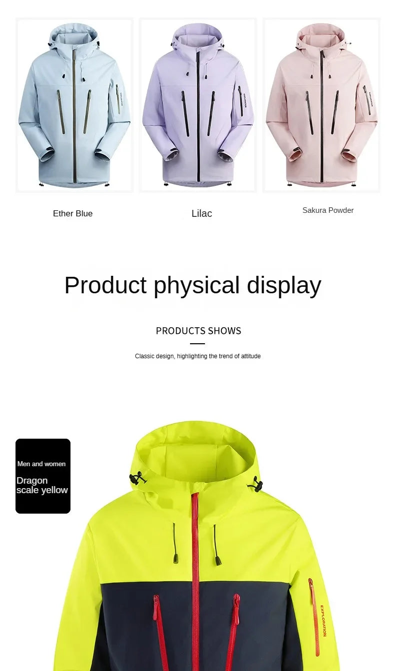 Spring Autumn Men's Windbreaker Fashion Outdoor Mountaineering Travel Windproof Waterproof Hooded Jacket Slim Fit Versatile Coat