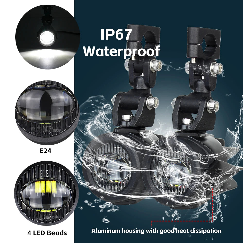 Upgrade Motorcycle fog light Auxiliary Lights Brighter Lamp 40W 6000K for BMW R1200GS F800GS F700GS F650 K1600