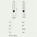 Household Bladeless Fan Wind Air Conditioner Cooling Fan Vertical Shaking Head Electric Fans Standing Fan with Remote Control