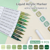 9pcs/Box MIX Color Acrylic Markers Set Kids Gift Art Rock Painting Pens Graffiti For Stone Glass Book Shoes DIY Craft Supplies