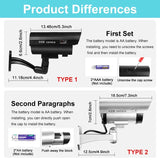 1PC Dummy Security Camera Watreproof Indoor Outdoor Fake CCTV Surveillance System, Red Flashing LED Lights, No Wiring Required