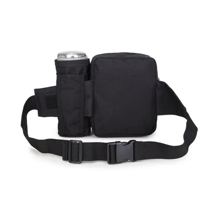 Tactical Running Waist Bag Outdoor Small Waterproof Canvas Backpack Unisex Sports Functional Bottle Carrier For Outdoor Activiti