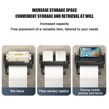 Portarrollos de papel higiénico de pared, de plástico grueso y resistente al óxido, para baño y cocina.