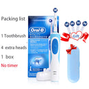Cepillo de dientes eléctrico Oral B para adultos, recargable, con rotación, blanqueamiento 3D y cabezales de regalo.