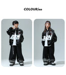 Boys Hip Hop Pullover Street Dance Cargo Pants Girls High Collar Sweatshirt Outfits Kids Jazz Sport Clothes Set Child Streetwear