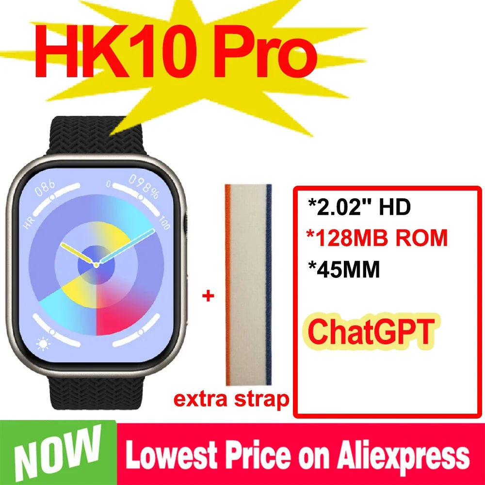 Reloj de moda HK10 Pro reloj inteligente NFC ChatGPT 2,02 ''música Bluetooth llamada Fitness Tracker Ai voz deportes SmartWatch hombres mujeres
